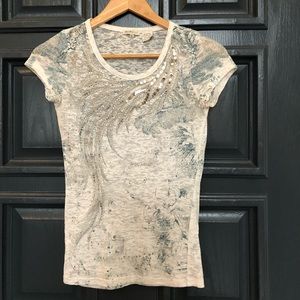 Miss Me Sequin Burn Out Tee Nordstrom